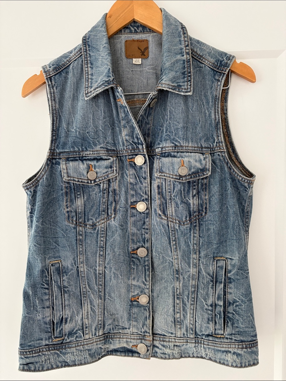 American Eagle Outfitters Long Denim Vest